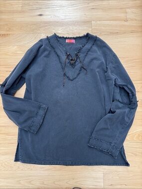 Avatar Renaissance Fair artist hippie top tunic 
medium/large black dark gray